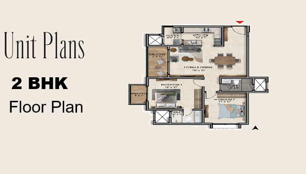 Tata Varnam 2 BHK Floor Plan