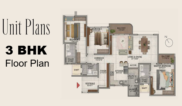 Tata Varnam 3 BHK Floor Plan