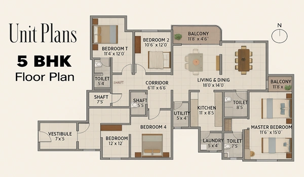 Tata Varnam 5 BHK Floor Plan